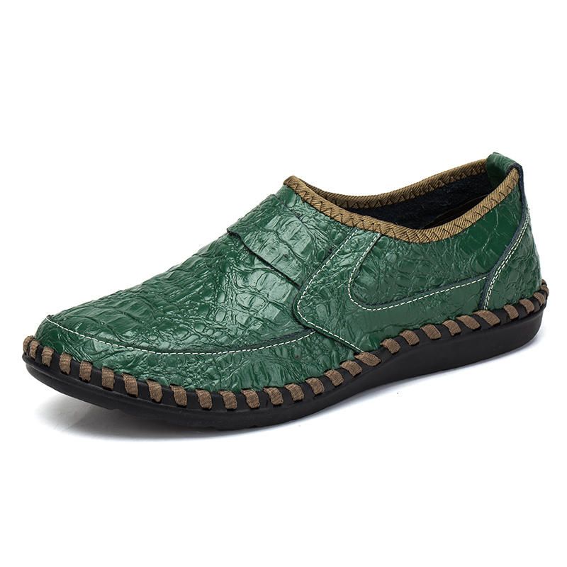 Cuero De Vaca Suave Cosido A Mano Casual Slip On Business Oxfords