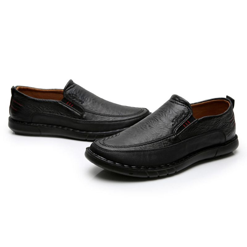 Hombres Antideslizantes Slip On Banda Elástica Suela Suave Causal Daily Oxfords