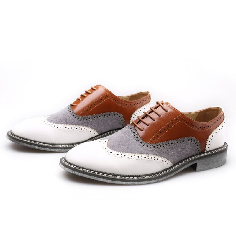 Hombres Brogue Colorblock Oxfords Con Cordones Zapatos Formales Informales De Negocios