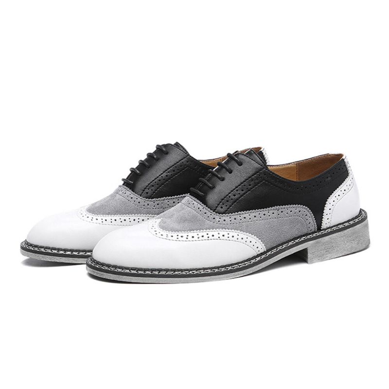 Hombres Brogue Colorblock Oxfords Con Cordones Zapatos Formales Informales De Negocios