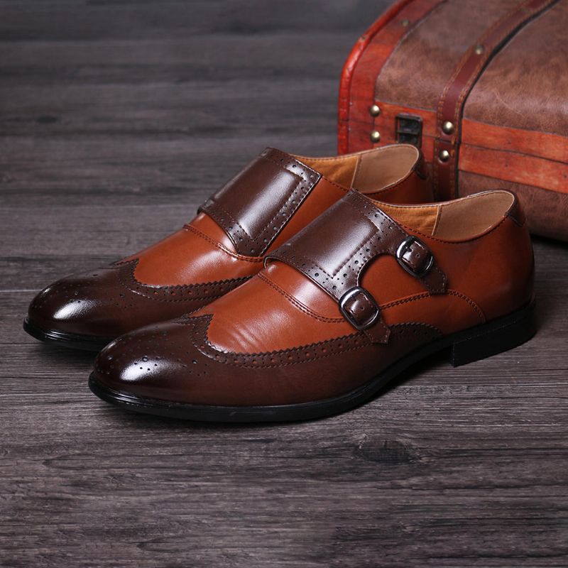 Hombres Brogue Tallado Casual Business Office Leather Oxfords