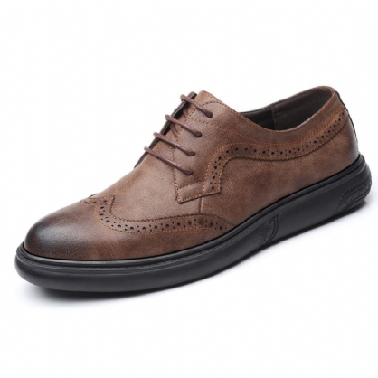 Hombres Brogue Tallado Microfibra Casual Business Leather Oxfords