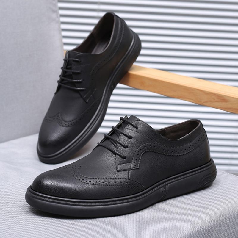 Hombres Brogue Tallado Microfibra Casual Business Leather Oxfords