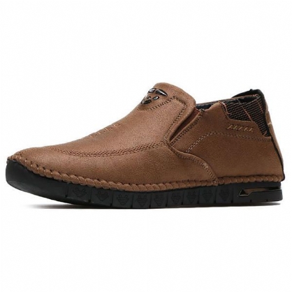 Hombres Casual Cómodo Suela Suave Costura A Mano Microfibra Cuero High Top Oxfords Zapatos