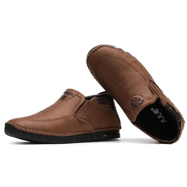 Hombres Casual Cómodo Suela Suave Costura A Mano Microfibra Cuero High Top Oxfords Zapatos