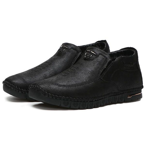 Hombres Casual Cómodo Suela Suave Costura A Mano Microfibra Cuero High Top Oxfords Zapatos