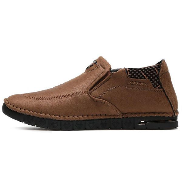 Hombres Casual Cómodo Suela Suave Costura A Mano Microfibra Cuero High Top Oxfords Zapatos