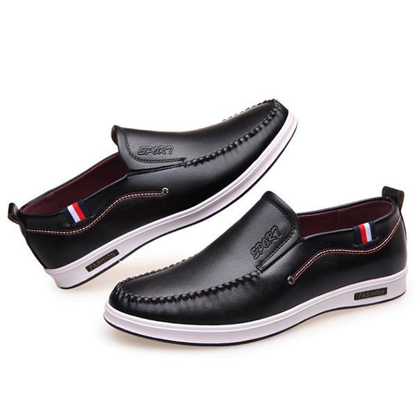 Hombres Casual Cómodos Zapatos Planos De Cuero Genuino Oxfords