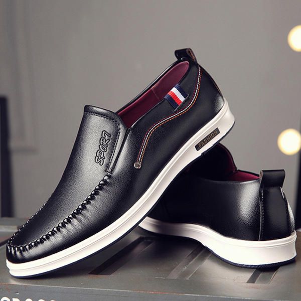 Hombres Casual Cómodos Zapatos Planos De Cuero Genuino Oxfords