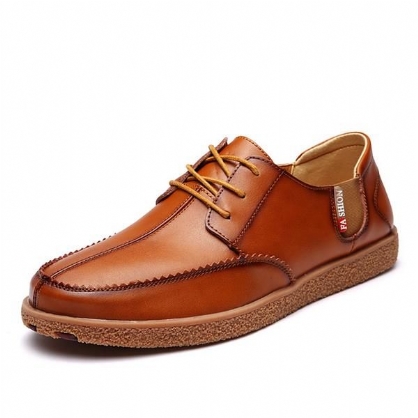 Hombres Casual Cuero Genuino Casual Slip On Business Oxfords