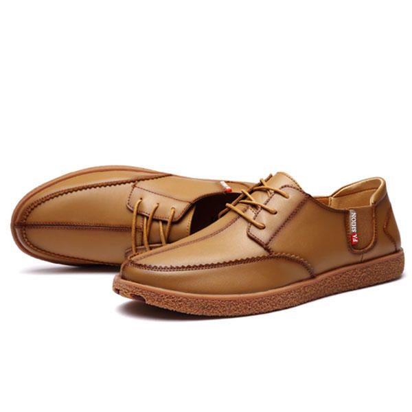 Hombres Casual Cuero Genuino Casual Slip On Business Oxfords