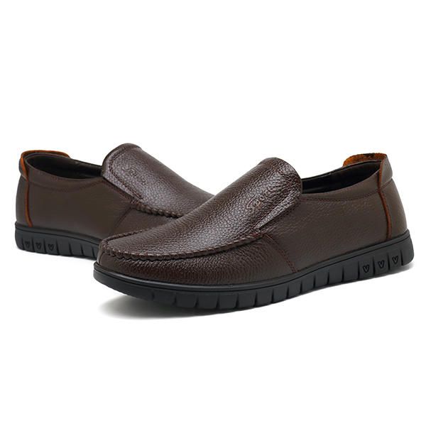 Hombres Casual Zapatos De Negocios De Cuero Genuino Suave Oxfords