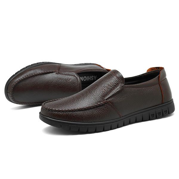 Hombres Casual Zapatos De Negocios De Cuero Genuino Suave Oxfords