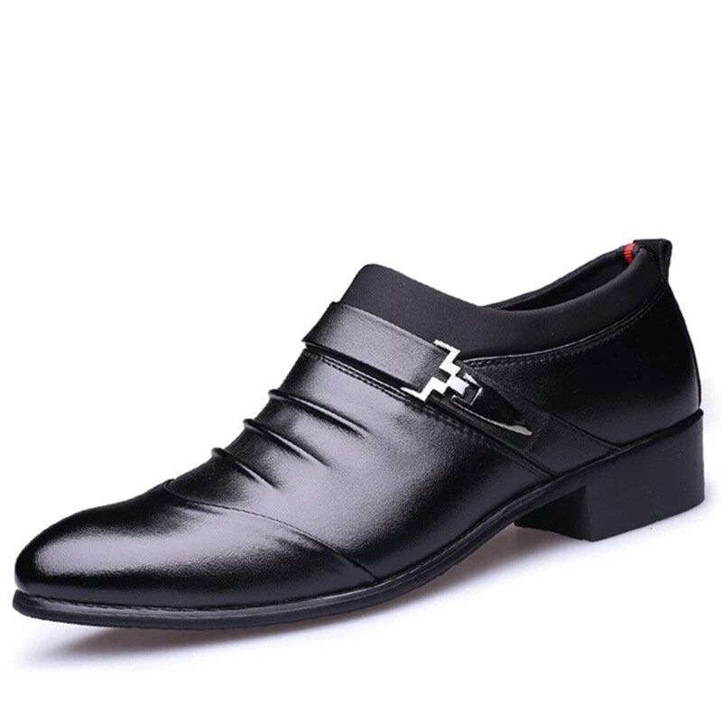 Hombres Color Puro Slip On Casual Soft Business Office Leather Oxfords