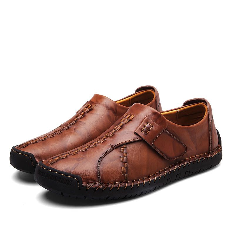 Hombres Comfort Hook Loop Knitted Stitches Flat Oxfords