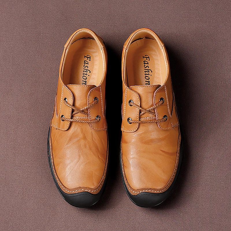 Hombres De Cuero Genuino Suelas Suaves De Negocios Casual Oxfords