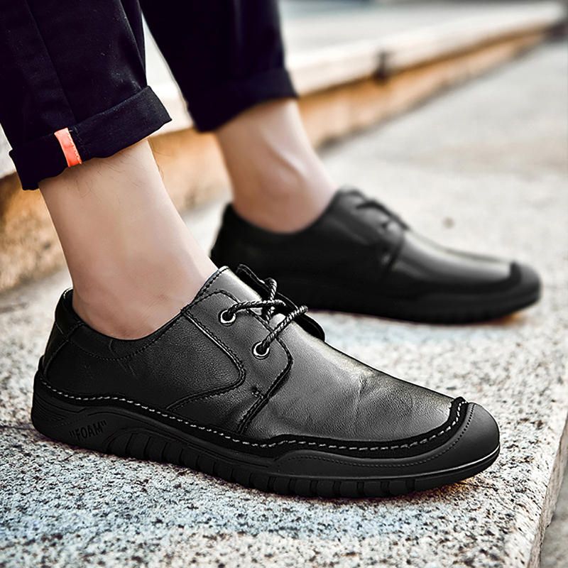 Hombres De Cuero Genuino Suelas Suaves De Negocios Casual Oxfords