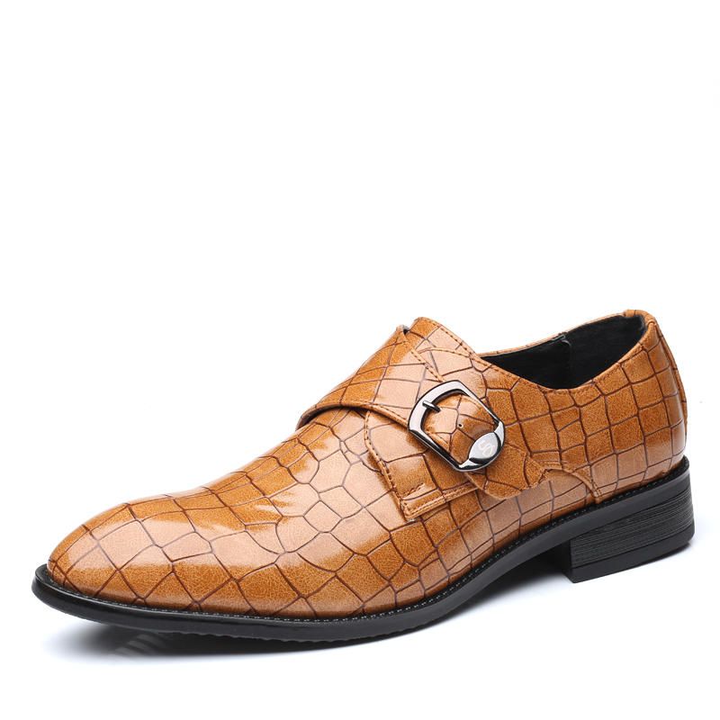 Hombres Hebilla Suave Patrón Irregular Business Leather Oxfords