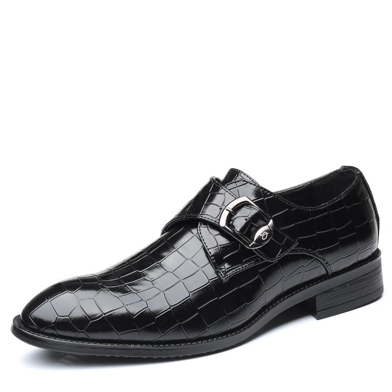 Hombres Hebilla Suave Patrón Irregular Business Leather Oxfords