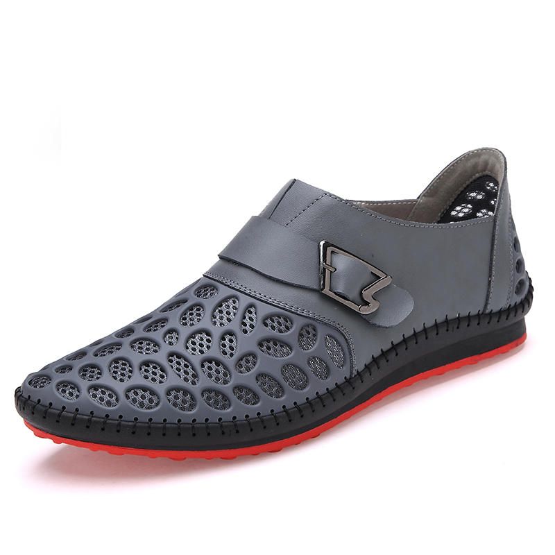 Hombres Low Top Hook Loop Mesh Oxfords Zapatos Cómodos Casuales