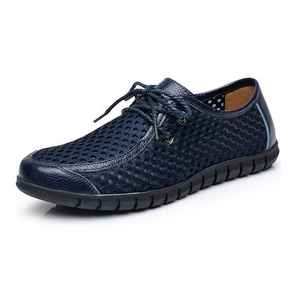 Hombres De Malla Transpirable Casual Con Cordones Oxford