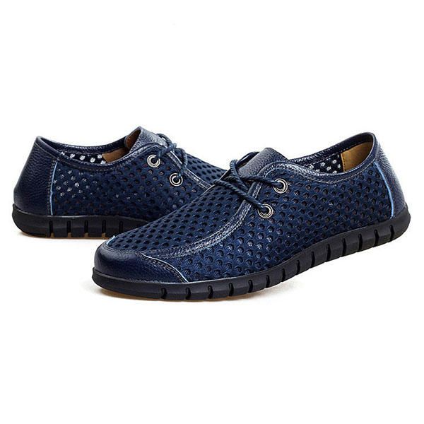 Hombres De Malla Transpirable Casual Con Cordones Oxford