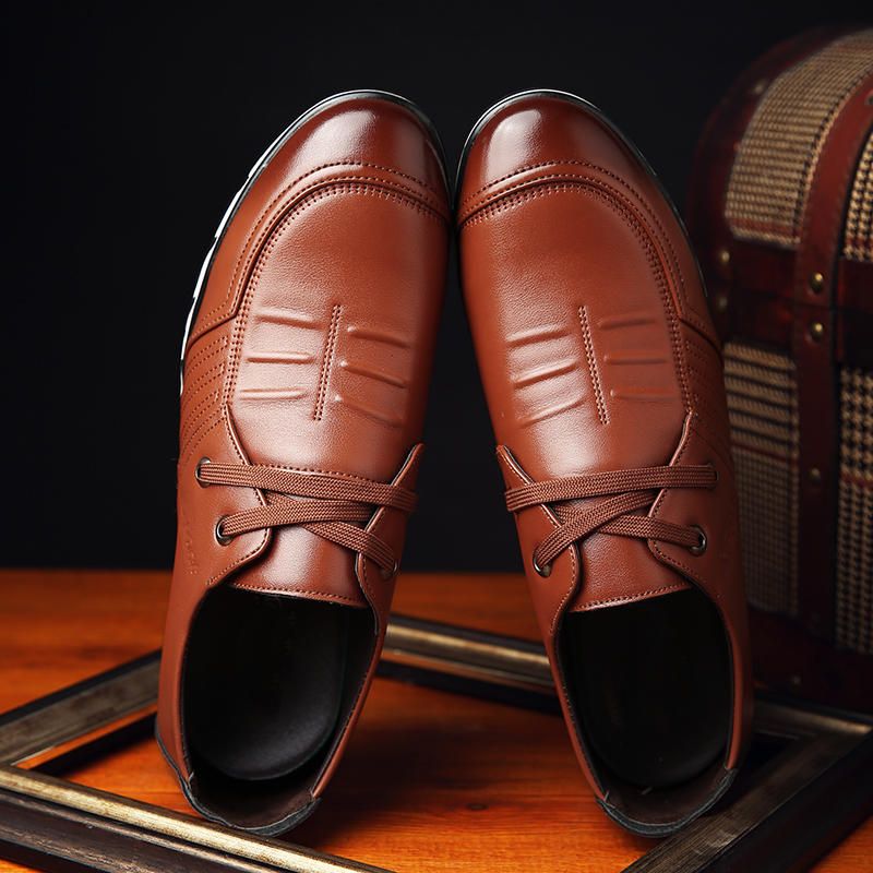 Hombres Microfibra Soft Comfy Casual Leather Oxfords