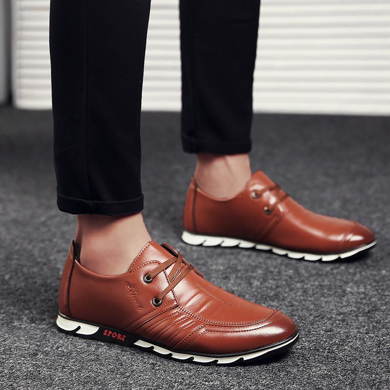 Hombres Microfibra Soft Comfy Casual Leather Oxfords