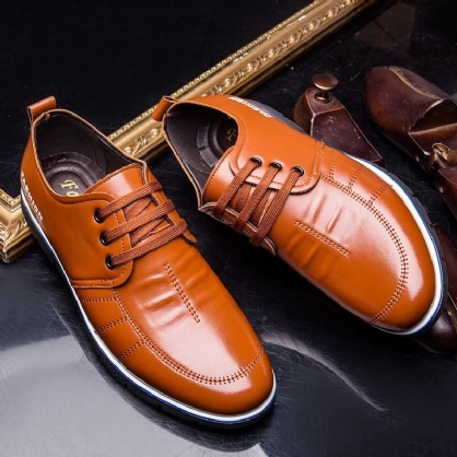 Hombres Microfibra Suela Suave Cómoda Casual De Negocios Oxfords