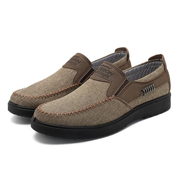 Hombres Old Peking Style Casual Transpirable Banda Elástica Slip-on Oxfords Zapatos