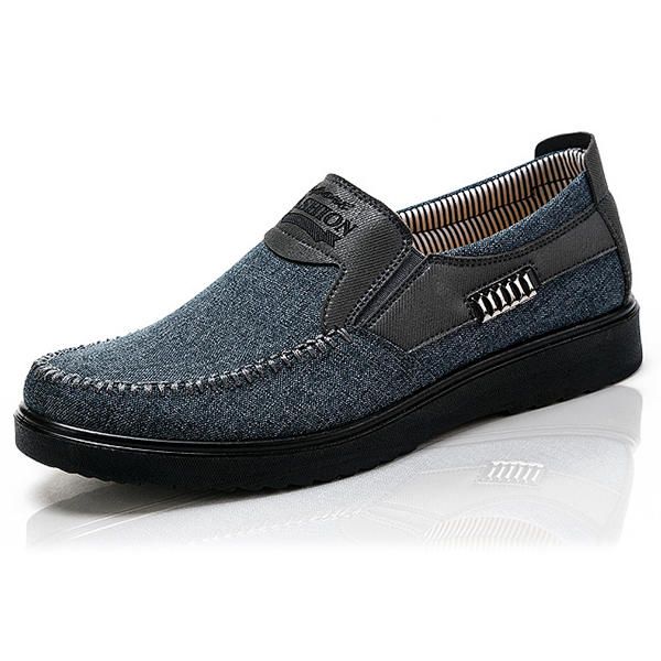 Hombres Old Peking Style Casual Transpirable Banda Elástica Slip-on Oxfords Zapatos