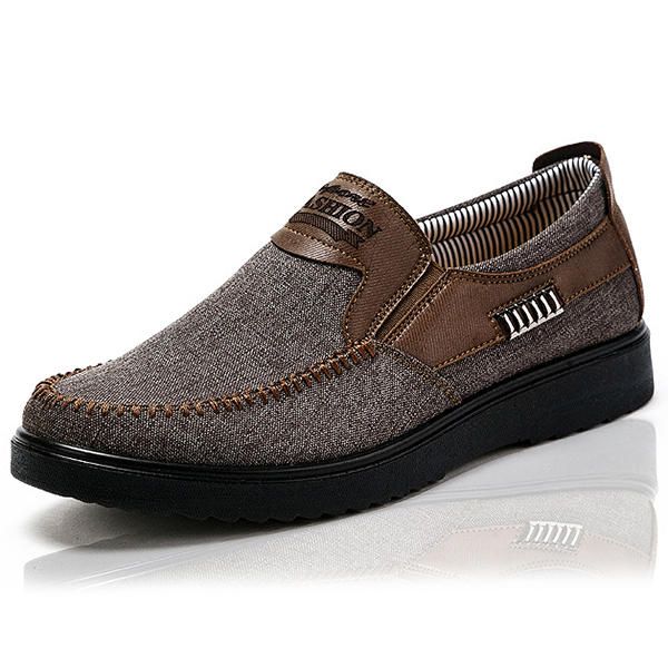 Hombres Old Peking Style Casual Transpirable Banda Elástica Slip-on Oxfords Zapatos