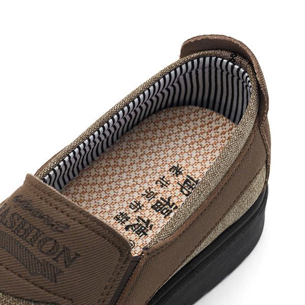 Hombres Old Peking Style Casual Transpirable Banda Elástica Slip-on Oxfords Zapatos