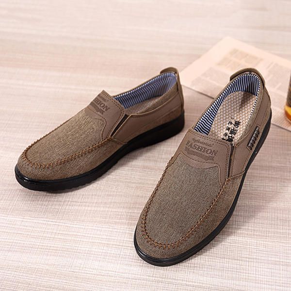 Hombres Old Peking Style Casual Transpirable Banda Elástica Slip-on Oxfords Zapatos