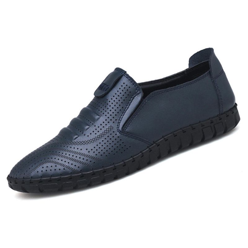 Hombres Oxfords De Cuero Genuino Huecos Transpirables