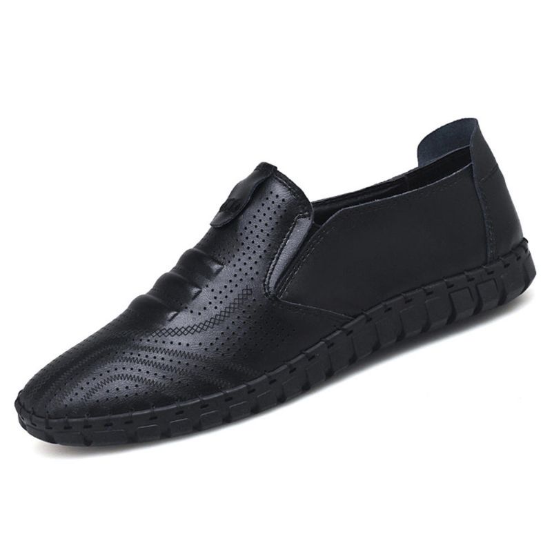 Hombres Oxfords De Cuero Genuino Huecos Transpirables