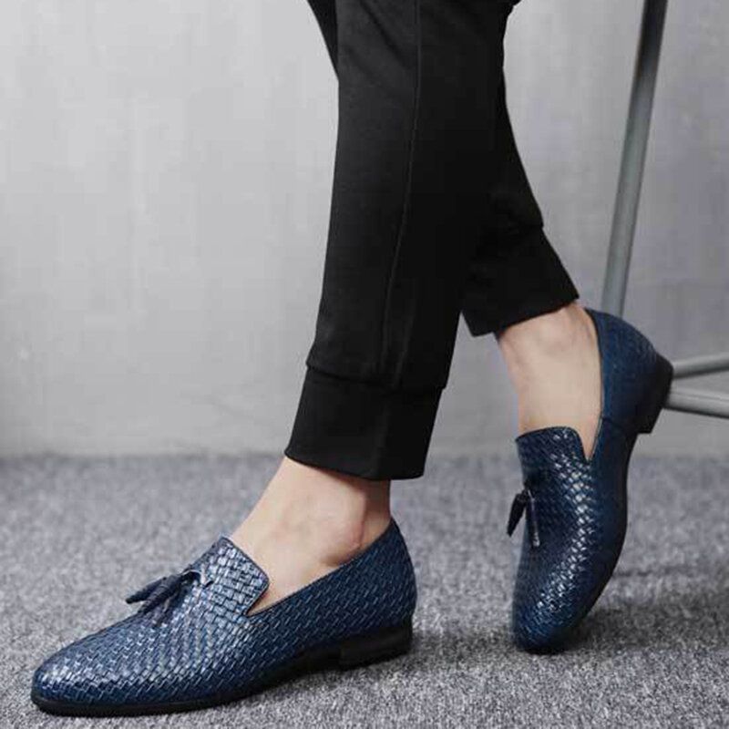 Hombres Patrón De Serpiente De Cuero Genuino Ocio Elegante Negocios Oxfords