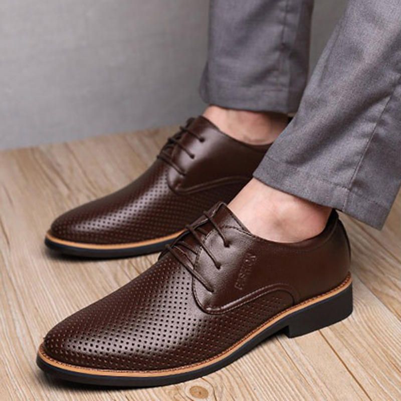 Microfibra Transpirable Ahueca Hacia Fuera Negocios Casual Oxfords