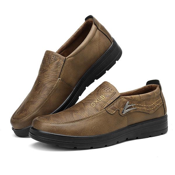 Oxfords Casuales De Cuero De Microfibra Cómodo De Gran Tamaño