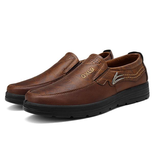 Oxfords Casuales De Cuero De Microfibra Cómodo De Gran Tamaño