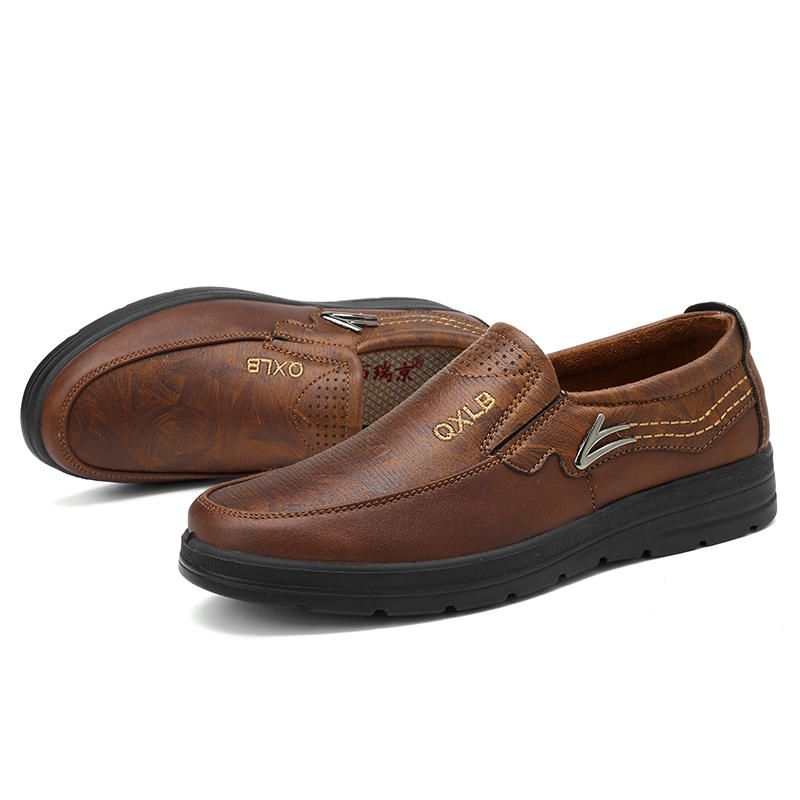 Oxfords Casuales De Cuero De Microfibra Cómodo De Gran Tamaño