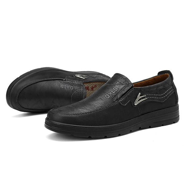 Oxfords Casuales De Cuero De Microfibra Cómodo De Gran Tamaño