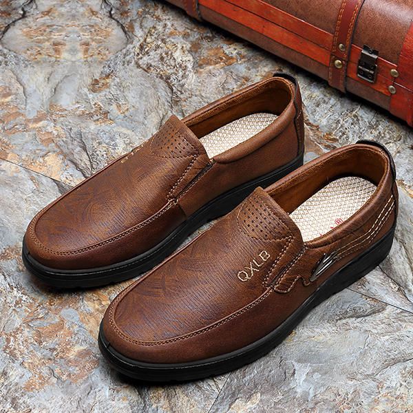 Oxfords Casuales De Cuero De Microfibra Cómodo De Gran Tamaño