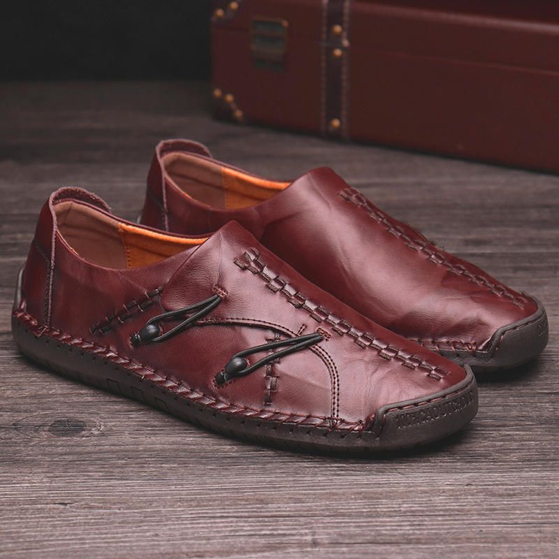 Oxfords Cómodos De Suela Blanda De Cuero Genuino Para Hombre