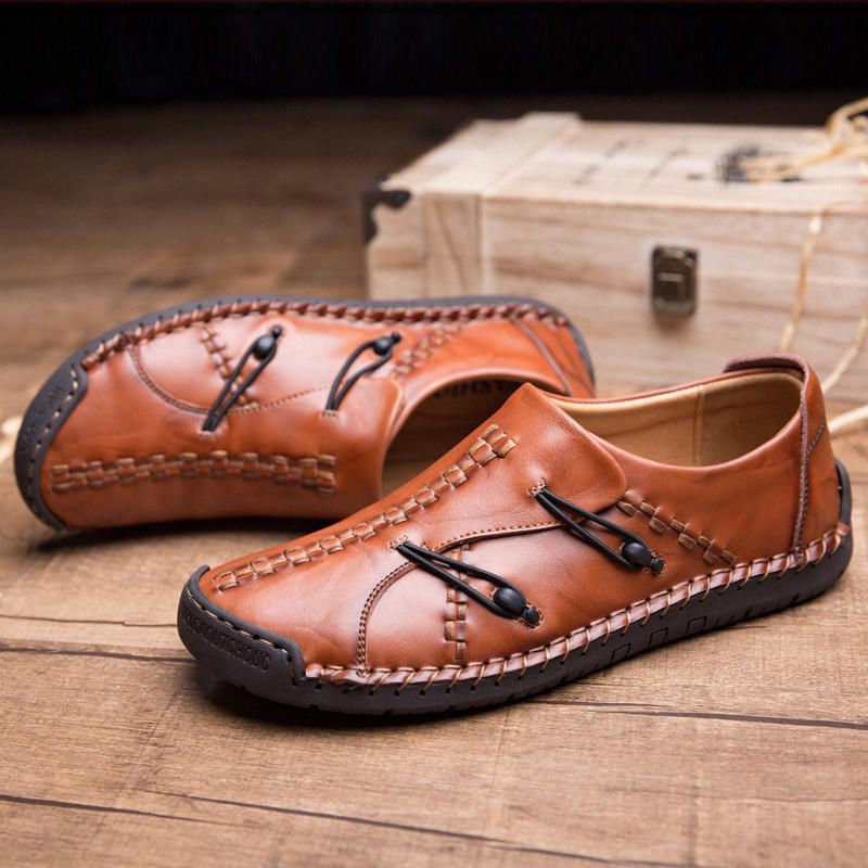 Oxfords Cómodos De Suela Blanda De Cuero Genuino Para Hombre