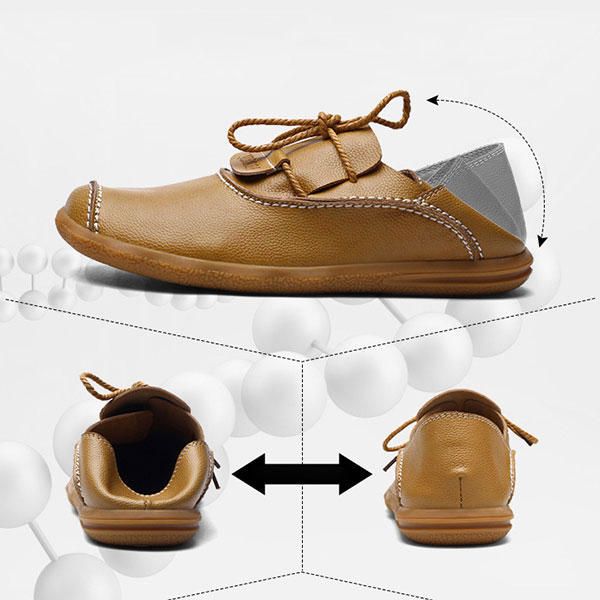 Oxfords Con Cordones De Cuero Genuino Suave Para Hombres