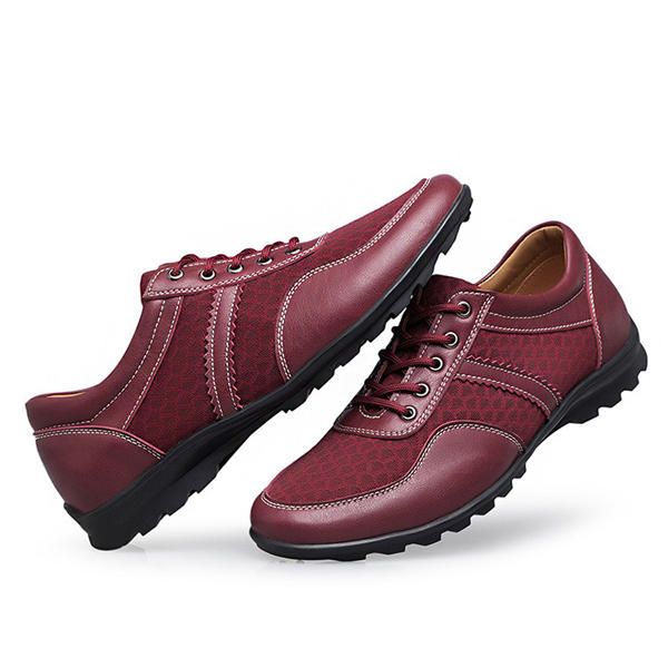 Oxfords De Cuero Informales De Malla Para Hombre