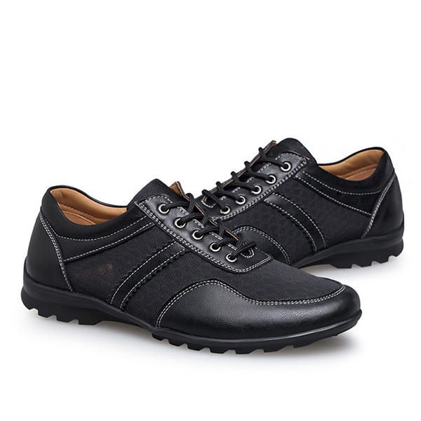 Oxfords De Cuero Informales De Malla Para Hombre