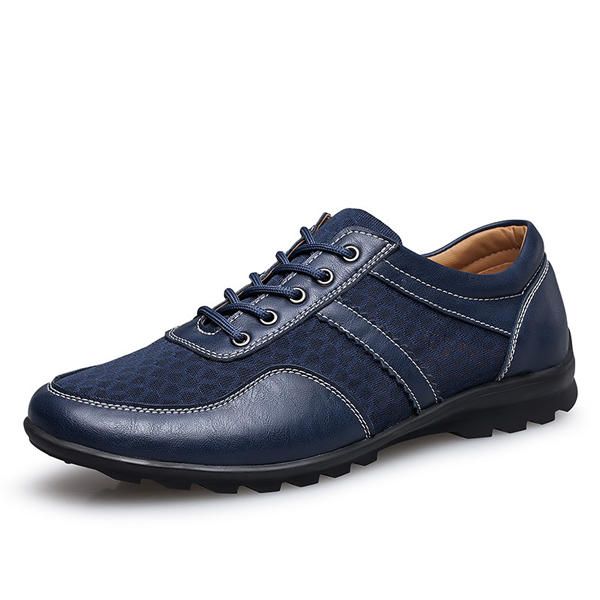 Oxfords De Cuero Informales De Malla Para Hombre