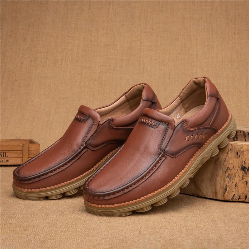 Oxfords De Cuero De Oficina De Negocios Informales Antideslizantes Retro